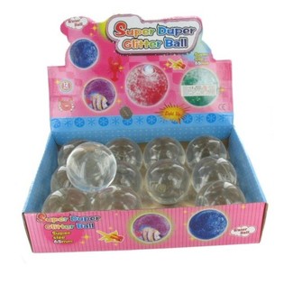 Balle Rebondissante Pailletée en Présentoir (12 pcs)