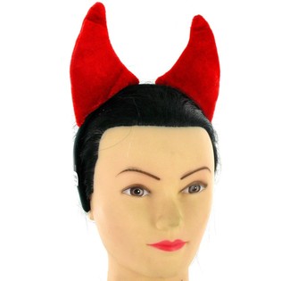 Serre-tête en peluche avec cornes de diable (12 pièces)
