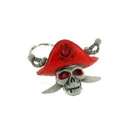 PORTE-CLÉS PIRATE TÊTE DE MORT (24 pcs)