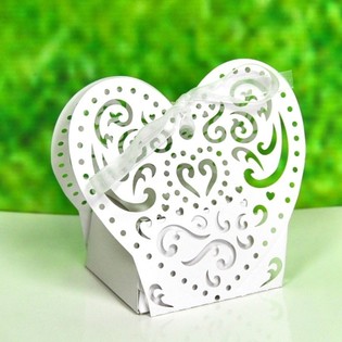 Boîtes de Mariage Découpées au Laser pour Dragées (Lot de 12)