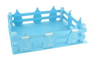 Petit Cagot Décoratif Bleu avec Biberons (2 pcs)
