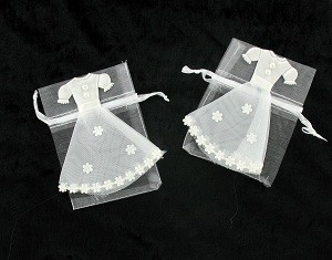 Sachet de Mariage avec Robe de Mari&eacute;e (12 pcs)