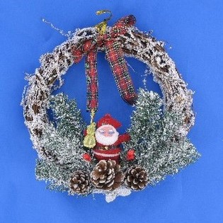 PETITE SUSPENSION DE PORTE DE NO&Euml;L LUXE AVEC EFFET NEIGE