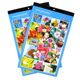 Cahiers d'Autocollants Fleurs (12 pcs) *** DÉSTOCKAGE - N'ADHÈRENT PLUS BIEN ! ***