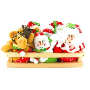 BONHOMME DE NEIGE & P&Egrave;RE NO&Euml;L EN PELUCHE EN CAISSE - MOD&Egrave;LE 2 (12 pcs)