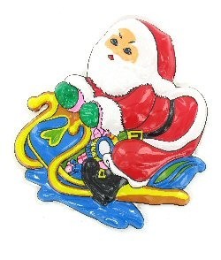 ASSIETTE D&Eacute;CORATIVE - P&Egrave;RE NO&Euml;L SUR SON TRA&Icirc;NEAU (6 pcs)