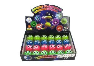 Balle Rebondissante Lumineuse avec Yeux en Présentoir (24 pcs)