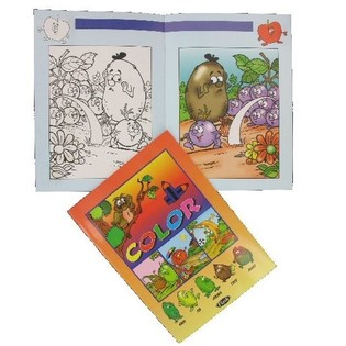 LIVRE DE COLORIAGE FRUITS ET L&Eacute;GUMES (12 pcs)