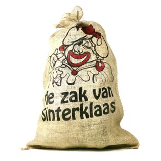 Grand sac en jute de Saint Nicolas / P&egrave;re No&euml;l