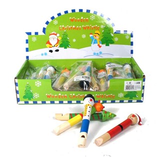 Sifflets de Noël joyeux en bois (24 pcs)