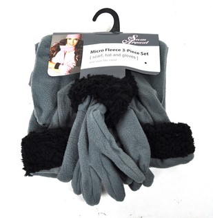 Ensemble 3 pièces en micro polaire Gris