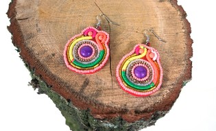 Boucles d'oreilles colorées style Ibiza (1 pce)