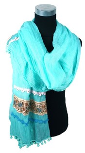 Écharpe de Luxe Turquoise (1 pc) - Style Ibiza