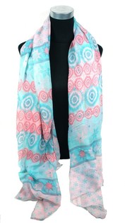 Écharpe Style Ibiza Rose/Turquoise (1 pce)