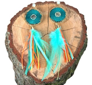 Boucles d'oreilles colorées style Ibiza (1 pc)