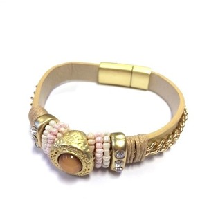Bracelet Style Ibiza de Luxe Crème / Taupe (1 pc)