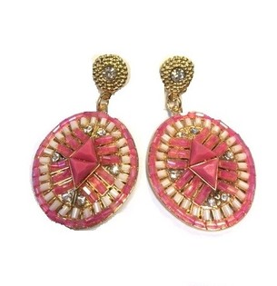 Boucles d'oreilles de luxe Rose / Crème (1 pc)