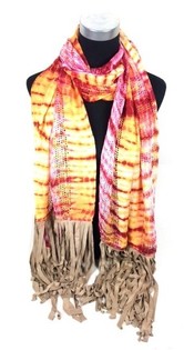 Écharpe Style Ibiza Jaune et Rose (1 pc)