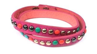 Bracelet Fuchsia à Clous (Style Ibiza)