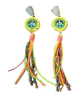 Boucles d'oreilles Style Ibiza Peace Coloré (1 paire)