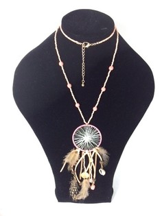 Collier Style Ibiza Attrape-Rêves Saumon (1 pc)
