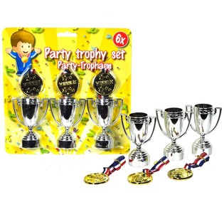 SET DE TROPHÉES 6 PIÈCES SUR CARTE (10 pcs.)
