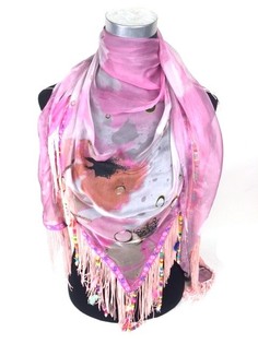 Écharpe Look Ibiza Franges Roses (1 pc.)