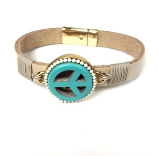 Bracelet Taupe/Crème Peace (Style Ibiza)