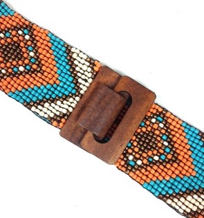 Ceinture Ibiza Fait Main Aztèque Bleu Menthe (1 pc)