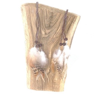 Bandeau/Collier à Plumes Crème (1 pce)