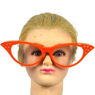 GRANDES LUNETTES DE FÊTE ORANGE (12 pcs)