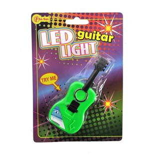 PORTE-CL&Eacute;S GUITARE LAMPE DE POCHE SUR CARTE (24 pcs.)