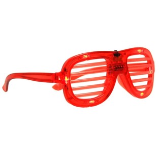 Lunettes SHUTTER SHADES avec Éclairage LED - Couleur : Rouge (12 pcs)