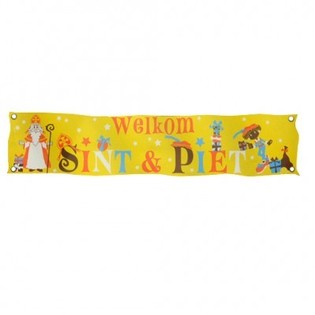 GRANDE BANNI&Egrave;RE DE BIENVENUE SAINT NICOLAS & PIET XXL 300 X 60 CM (7 pcs)