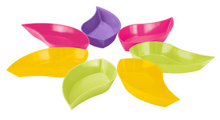 Zak! Designs Service &agrave; Ap&eacute;ritif Flora Motif Feuilles, 7 Pi&egrave;ces (1 set)