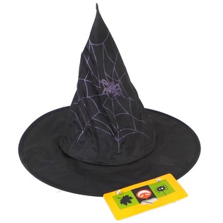 Chapeau de sorcière avec toile d'araignée pour enfants (lot de 6)