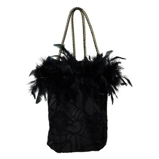 SAC &Agrave; MAIN JOUET AVEC PLUMES ET IMPRIM&Eacute; TOILE D'ARAIGN&Eacute;E (6 pcs)