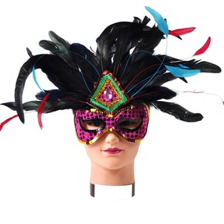 Masque Loup à Plumes - Modèle 9 (12 pcs)