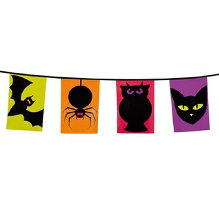 GUIRLANDE DE FANIONS ANIMAUX NOIRS - 6 MÈTRES (3 pcs.)