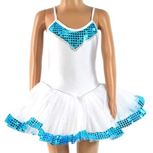 TUTU BLANC/BLEU POUR ENFANTS - TAILLE 6