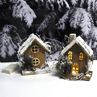 Maisons de Noël Décoratives de Luxe avec Éclairage (15 pcs)