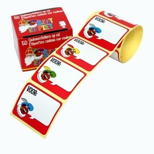 50 ÉTIQUETTES CADEAUX SAINT-NICOLAS SUR ROULEAU (Lot de 10)