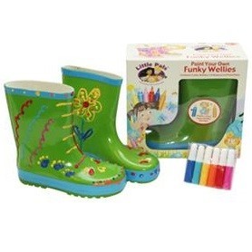 FUNKY WELLIES - COLORIE TES PROPRES BOTTES - VERT / TAILLE : 28