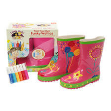 Bottes de Pluie &agrave; Colorier Funky Wellies - Rose / Taille : 28