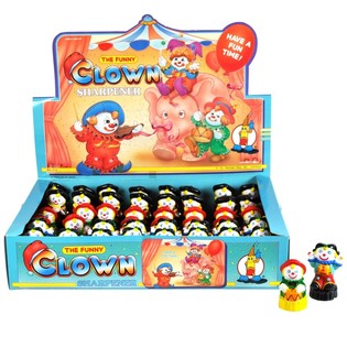 Taille-crayon clown en pr&eacute;sentoir (48 pcs)