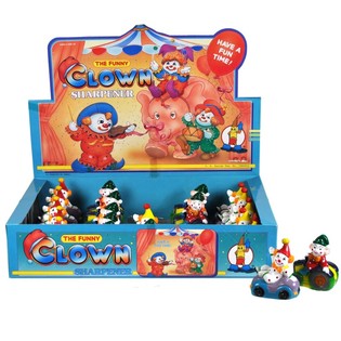 Taille-crayon clown sur v&eacute;hicule en display (24 pcs)