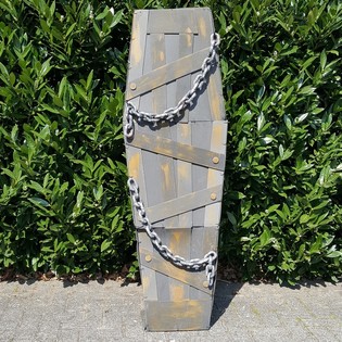 CERCUEIL DE DÉCORATION GÉANT AVEC SON, LUMIÈRE ET MOUVEMENT - 160 CM !