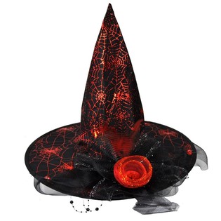 CHAPEAU DE SORCIÈRE AVEC FLEUR ROUGE (3 pièces)