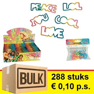 ***OFFRE EN VRAC*** BRACELETS LUCKY BANDS POUR ENFANTS - MOD&Egrave;LE : MOTS (288 pcs)