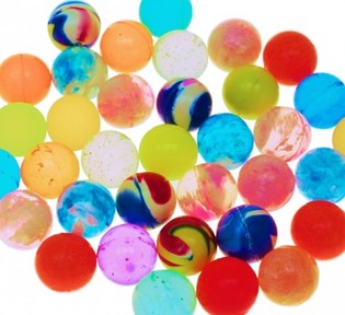 BALLES REBONDISSANTES ASSORTIES 2 CM (100 pcs)